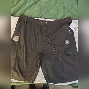 Akademiks Black Cargo Shorts for Men